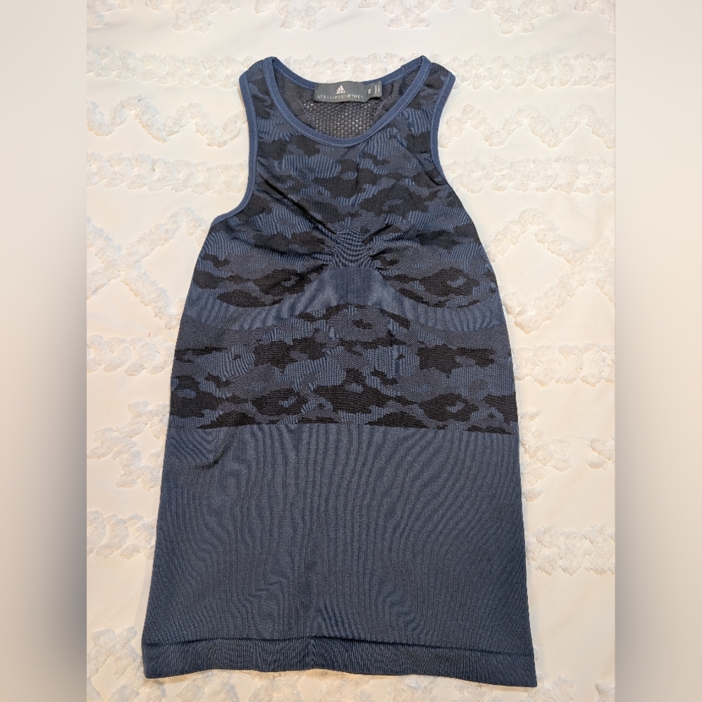 Adidas Stella McCartney Navy Camo Mesh Tank Size Medium